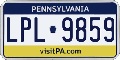 PA license plate LPL9859