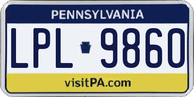 PA license plate LPL9860