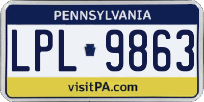 PA license plate LPL9863