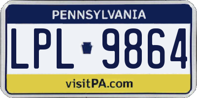 PA license plate LPL9864