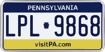 PA license plate LPL9868