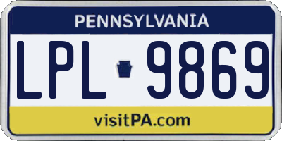 PA license plate LPL9869