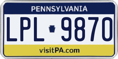 PA license plate LPL9870