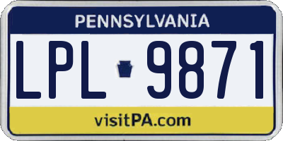 PA license plate LPL9871