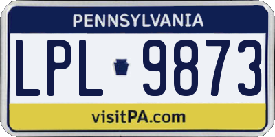 PA license plate LPL9873