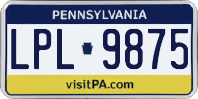 PA license plate LPL9875