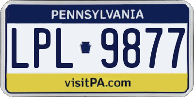 PA license plate LPL9877