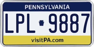 PA license plate LPL9887