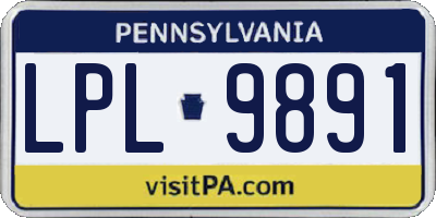 PA license plate LPL9891