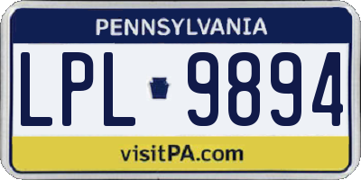 PA license plate LPL9894