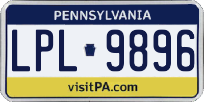 PA license plate LPL9896