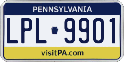 PA license plate LPL9901