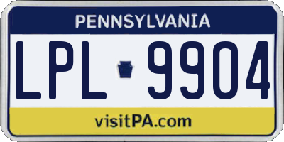 PA license plate LPL9904