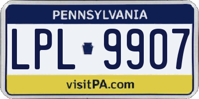 PA license plate LPL9907