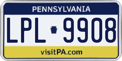 PA license plate LPL9908