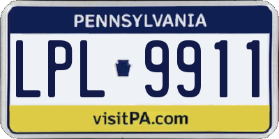 PA license plate LPL9911