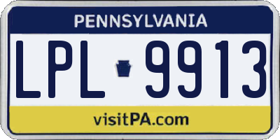 PA license plate LPL9913