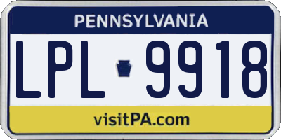 PA license plate LPL9918