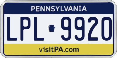 PA license plate LPL9920