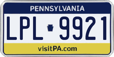 PA license plate LPL9921