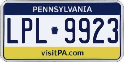 PA license plate LPL9923