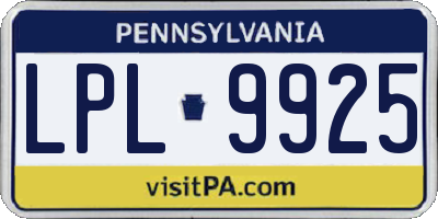 PA license plate LPL9925