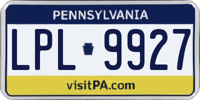 PA license plate LPL9927