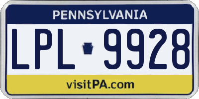 PA license plate LPL9928
