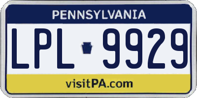 PA license plate LPL9929