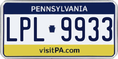 PA license plate LPL9933