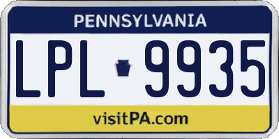 PA license plate LPL9935
