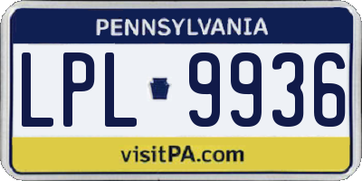 PA license plate LPL9936