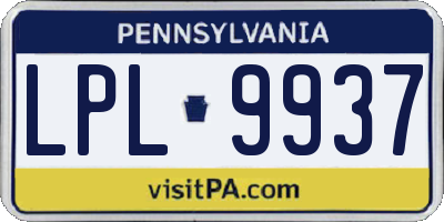 PA license plate LPL9937