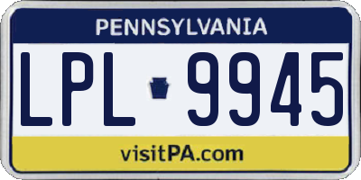 PA license plate LPL9945