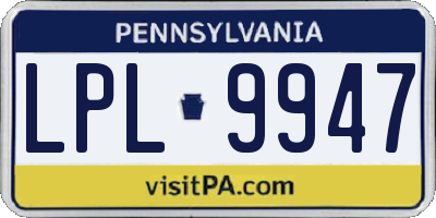 PA license plate LPL9947