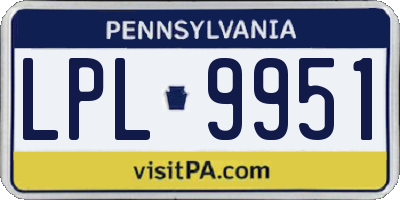 PA license plate LPL9951