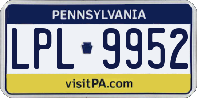 PA license plate LPL9952