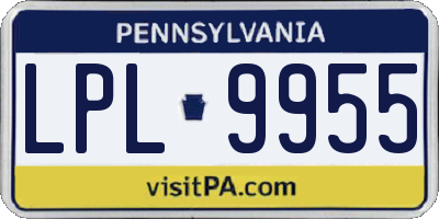 PA license plate LPL9955