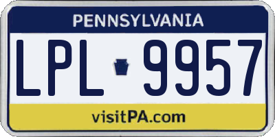PA license plate LPL9957
