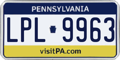 PA license plate LPL9963