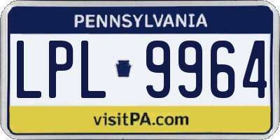 PA license plate LPL9964