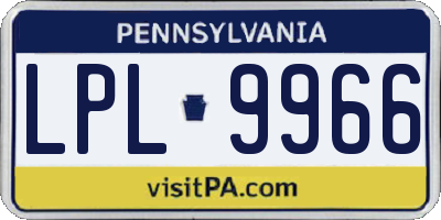 PA license plate LPL9966