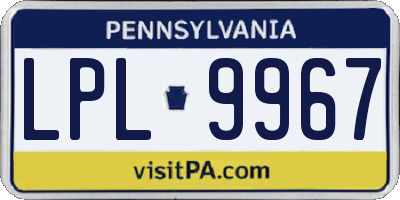 PA license plate LPL9967