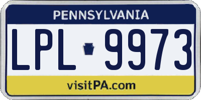 PA license plate LPL9973