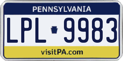 PA license plate LPL9983
