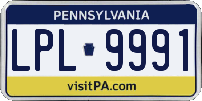 PA license plate LPL9991