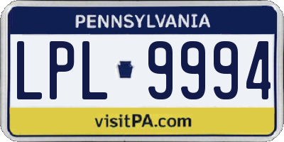 PA license plate LPL9994