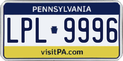PA license plate LPL9996