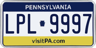 PA license plate LPL9997