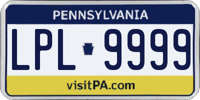 PA license plate LPL9999